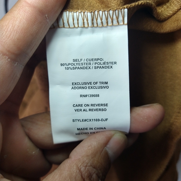 Coco + Jaimeson Womens Small Brown Suede Look Mini Casual A-Line Skirt Button - Picture 9 of 10